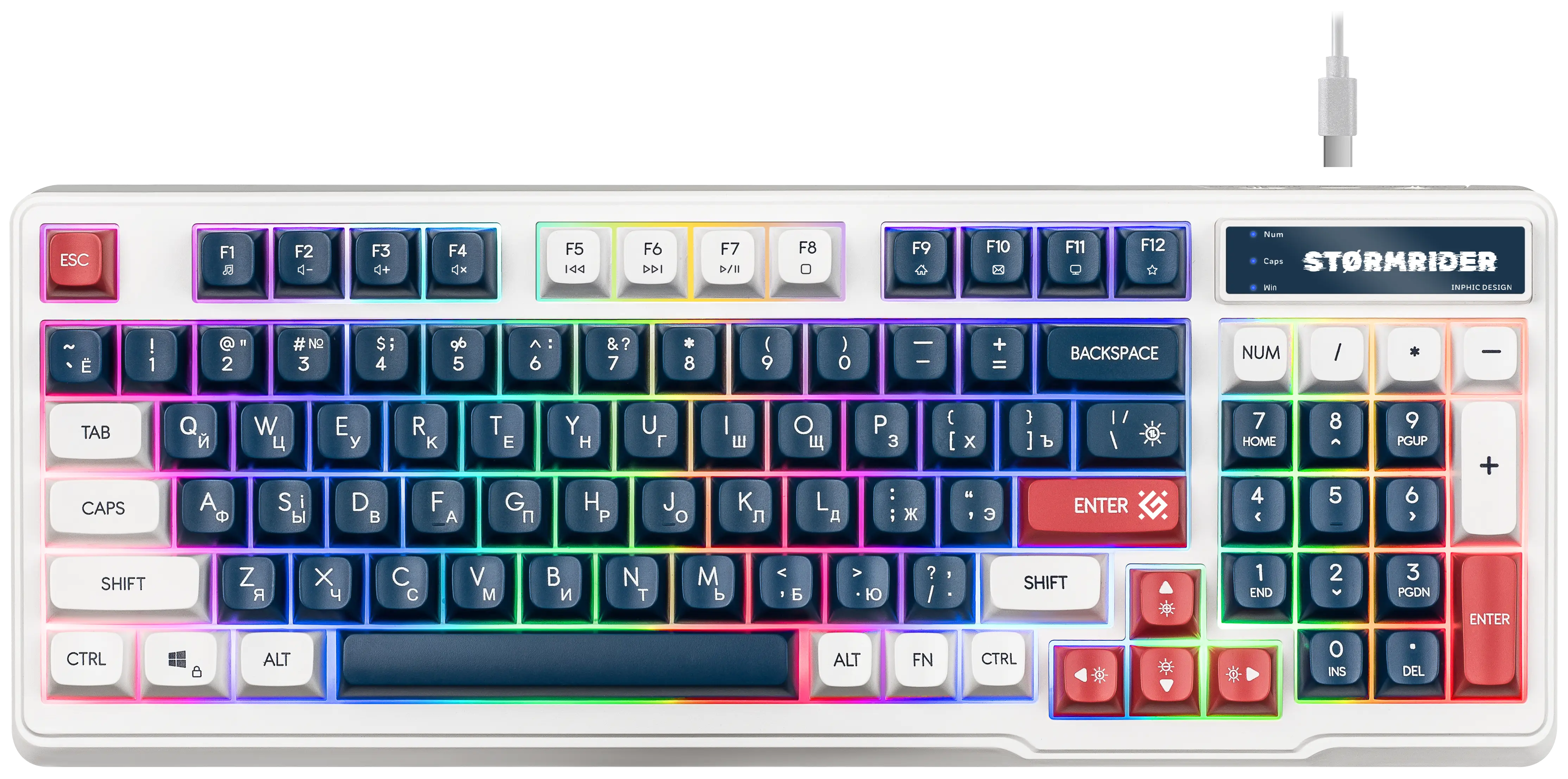 Клавиатура Defender Stormrider GK-425, USB, белый (45425)
