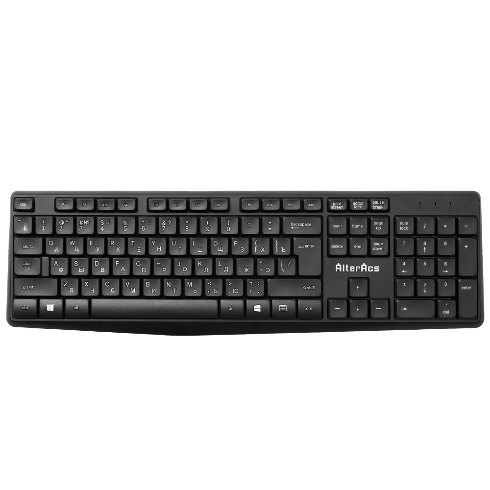 Клавиатура AlterAcs K001-ORE, USB, черный (K001-ORE)