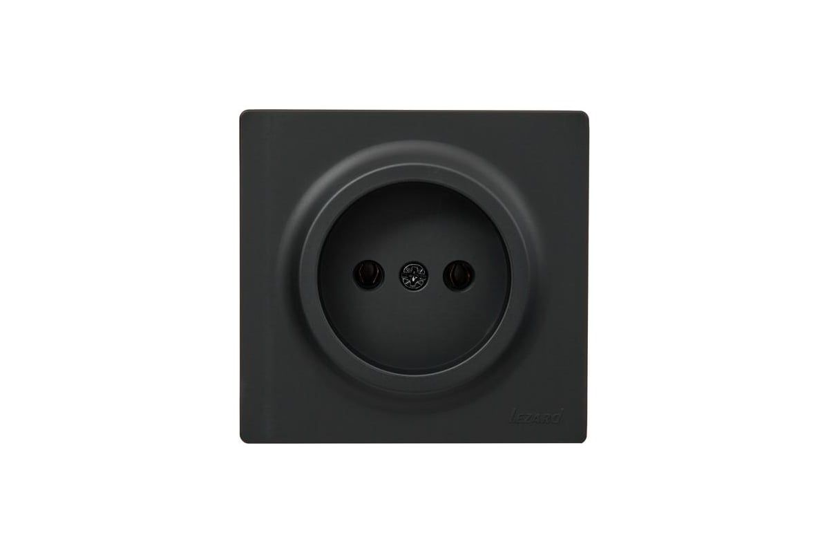 Розетка LEZARD, однопостовая, черный бархат