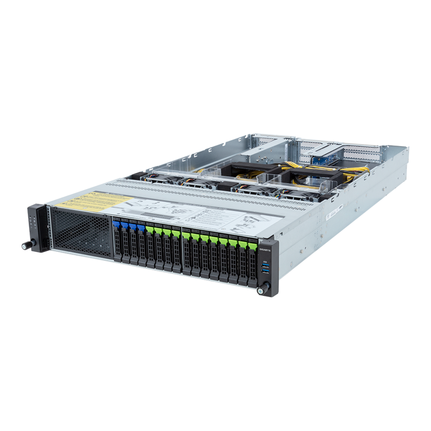 Серверная платформа Gigabyte R283-SF1-AAL1, 2xSocket4677, 32xDDR5, 16x2.5 HDD HS, Redundant 2x2700 Вт 2U (6NR283SF1DR000ABL11)