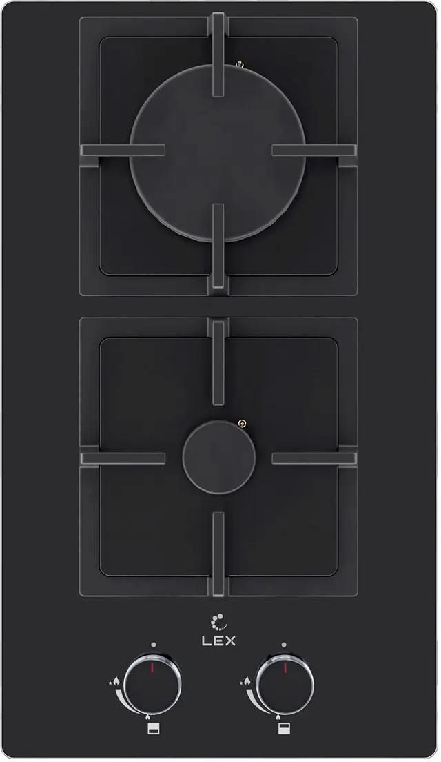 Газовая варочная панель Lex GVG 324 BBL 2 конфорки, черный