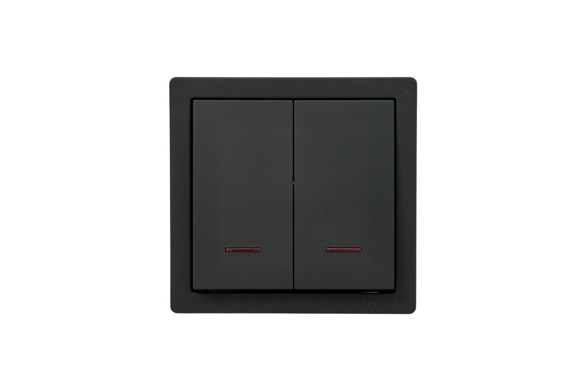 Выключатель LEZARD, 2кл., черный бархат