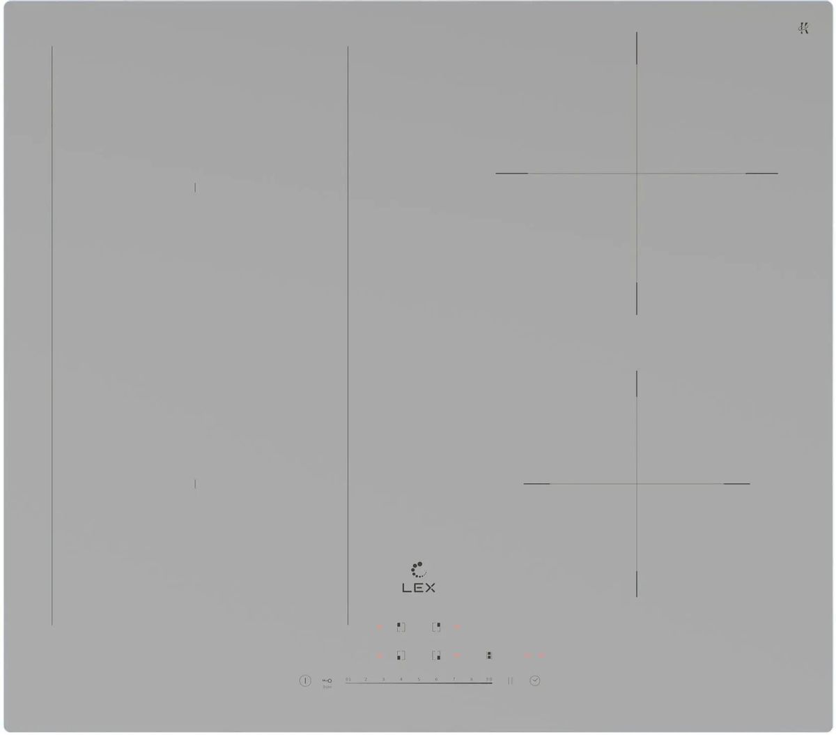 Индукционная варочная панель Lex EVI 641A GR 4 конфорки, серый