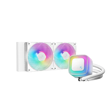 Жидкостное охлаждение Deepcool LE240 WH V2, 250 Вт, 2x120 мм
