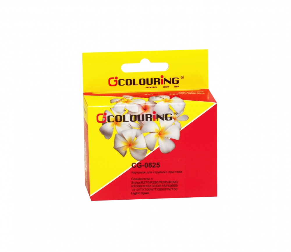 

Картридж Colouring CG-T0825N для Epson Stylus R270/R290/R295/R390/RX590/RX610/RX615/RX690/1410/TX700W/TX800FW/T50, светло-голубой (CG-TO825)