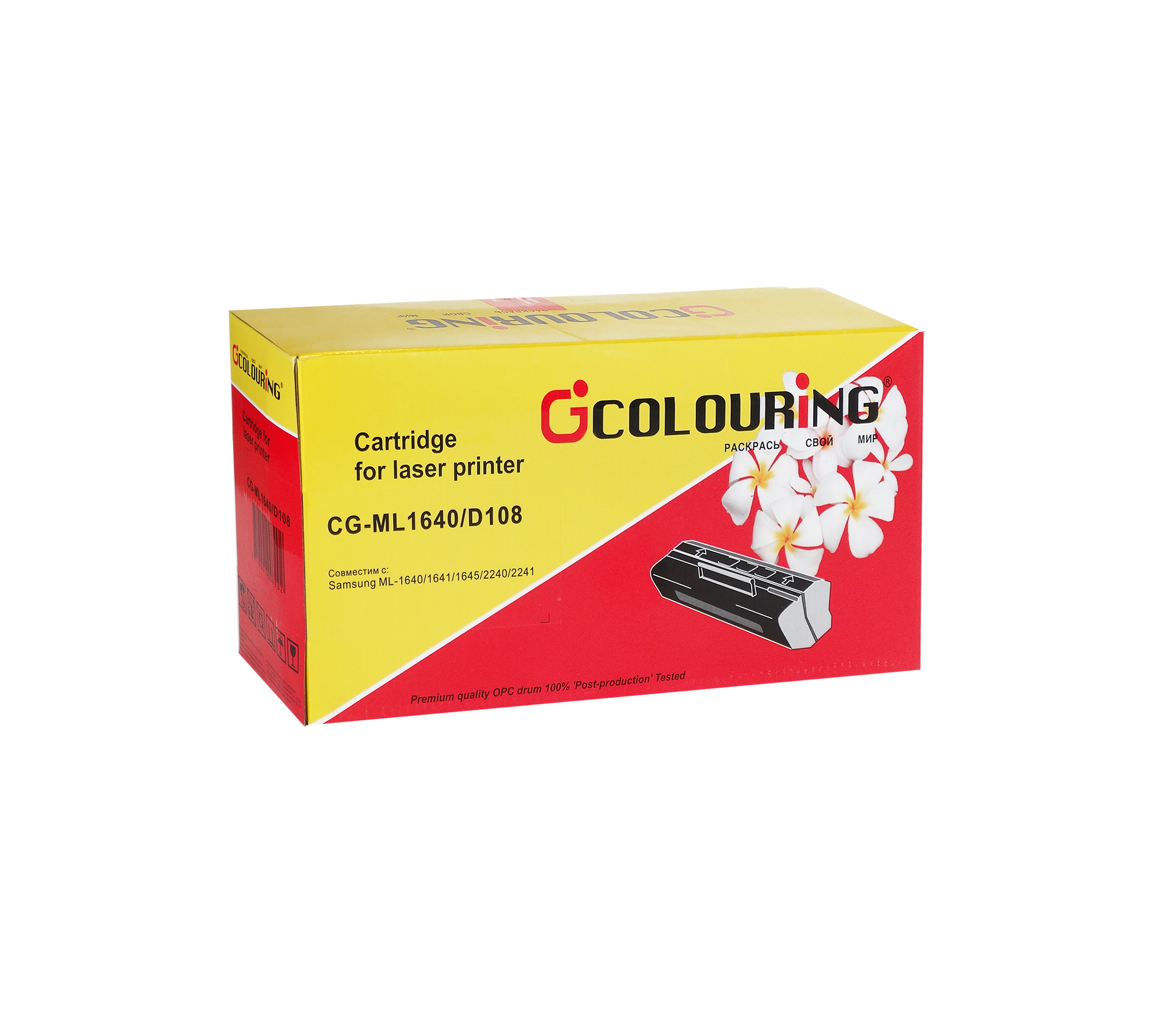 

Картридж Colouring CG-MLT-D108S для Samsung ML-1640/1641/1645/2240/2241 (1500стр) с чипом, Черный