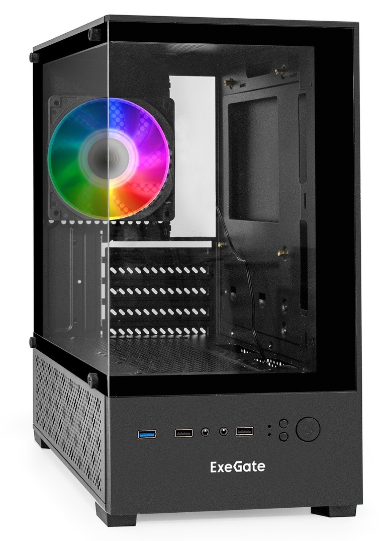 Корпус ExeGate i3 SEA, Mini-Tower, без БП, черный