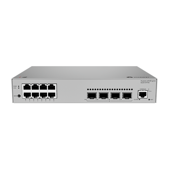 Коммутатор Huawei eKit S220-8T4S, 8x1 Гбит/с, SFP/uplink: SFPx4 (98012384)