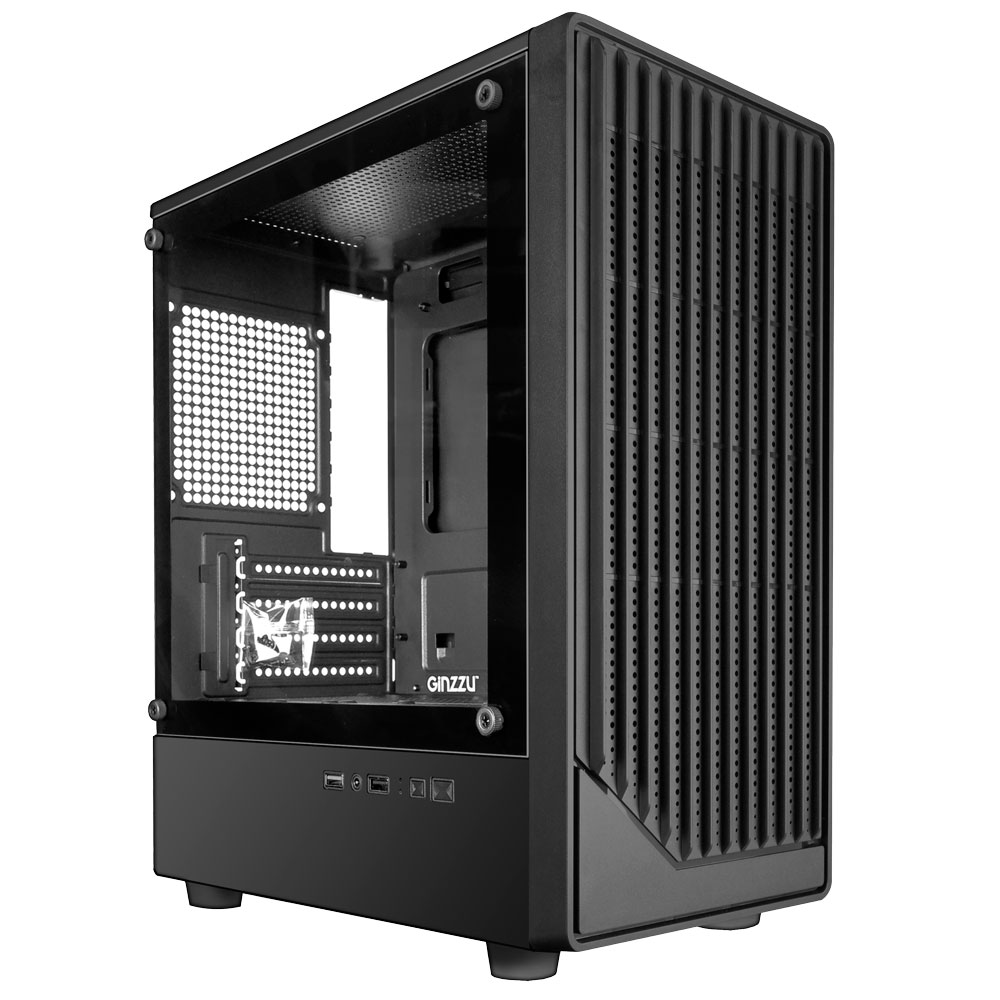 Корпус Ginzzu CL400, Midi-Tower, без БП, черный