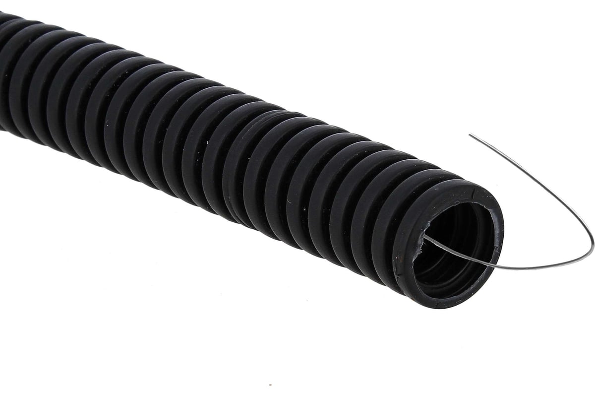 Труба гофрированная EKF tg-z-20-100-black , ⌀ 20 мм, с протяжкой