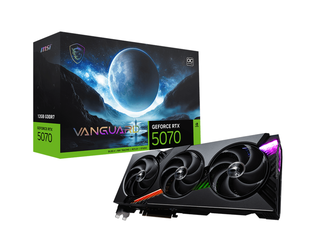 Видеокарта MSI NVIDIA GeForce RTX 5070 VANGUARD OC, 12Gb GDDR7