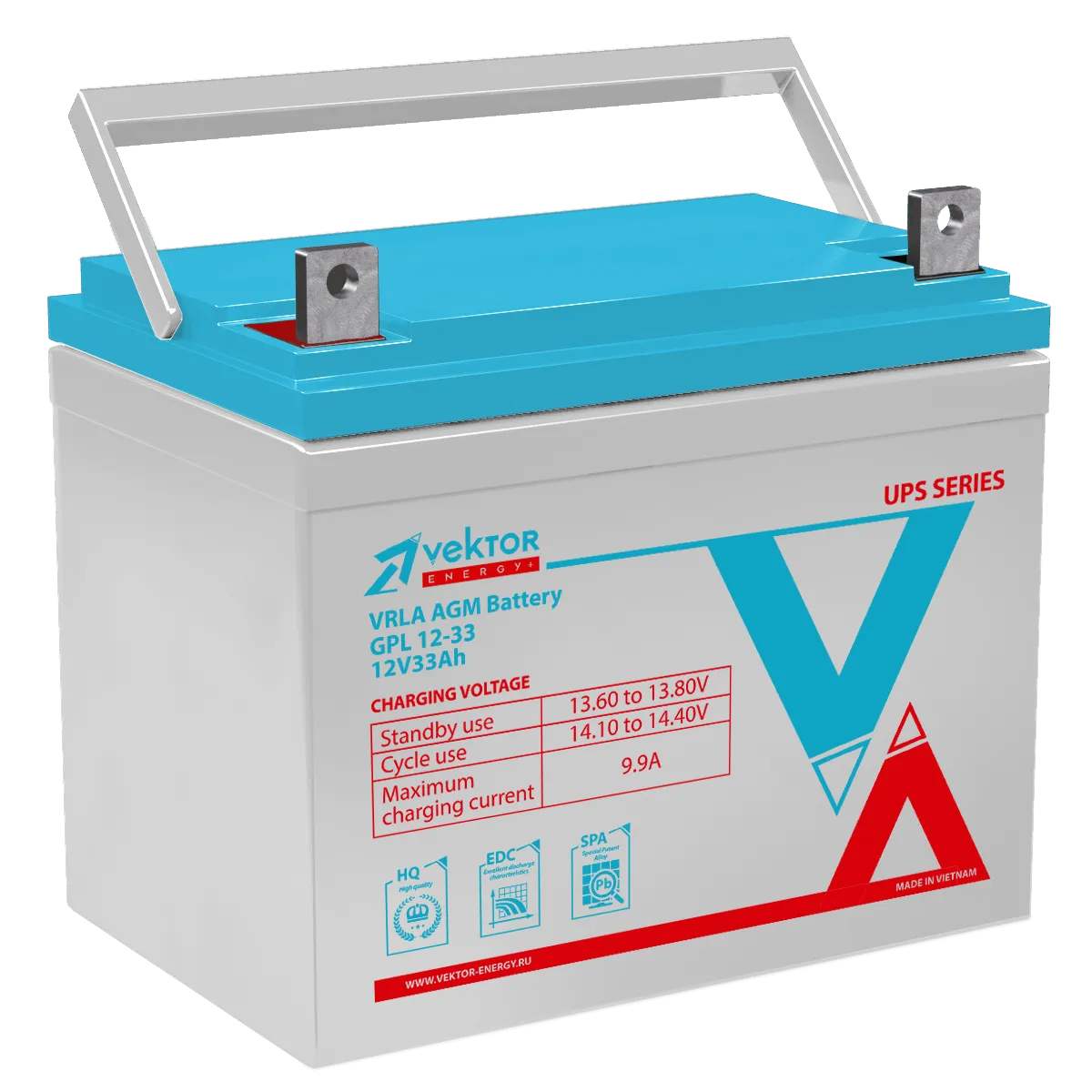 Аккумуляторная батарея для ИБП Vektor Energy GPL 12-33s, 12V, 33Ah