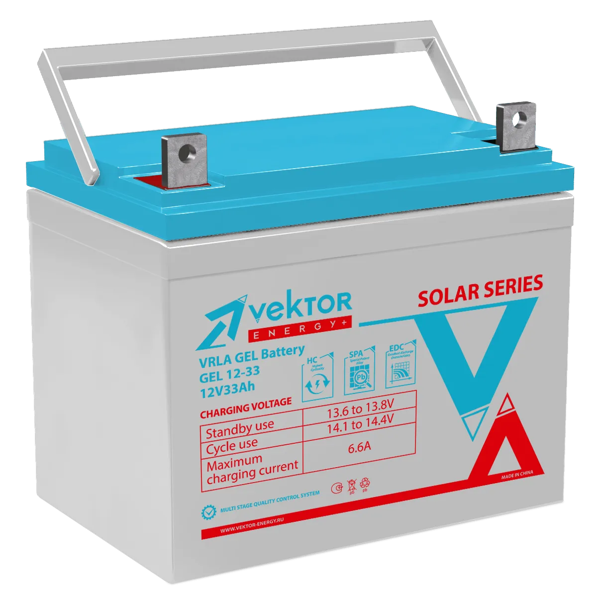 Аккумуляторная батарея для ИБП Vektor Energy GEL 12-33, 12V, 33Ah