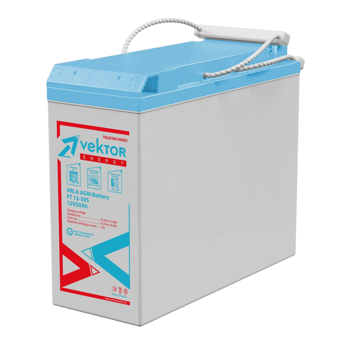 Аккумуляторная батарея для ИБП Vektor Energy FT 12-50S, 12V, 50Ah