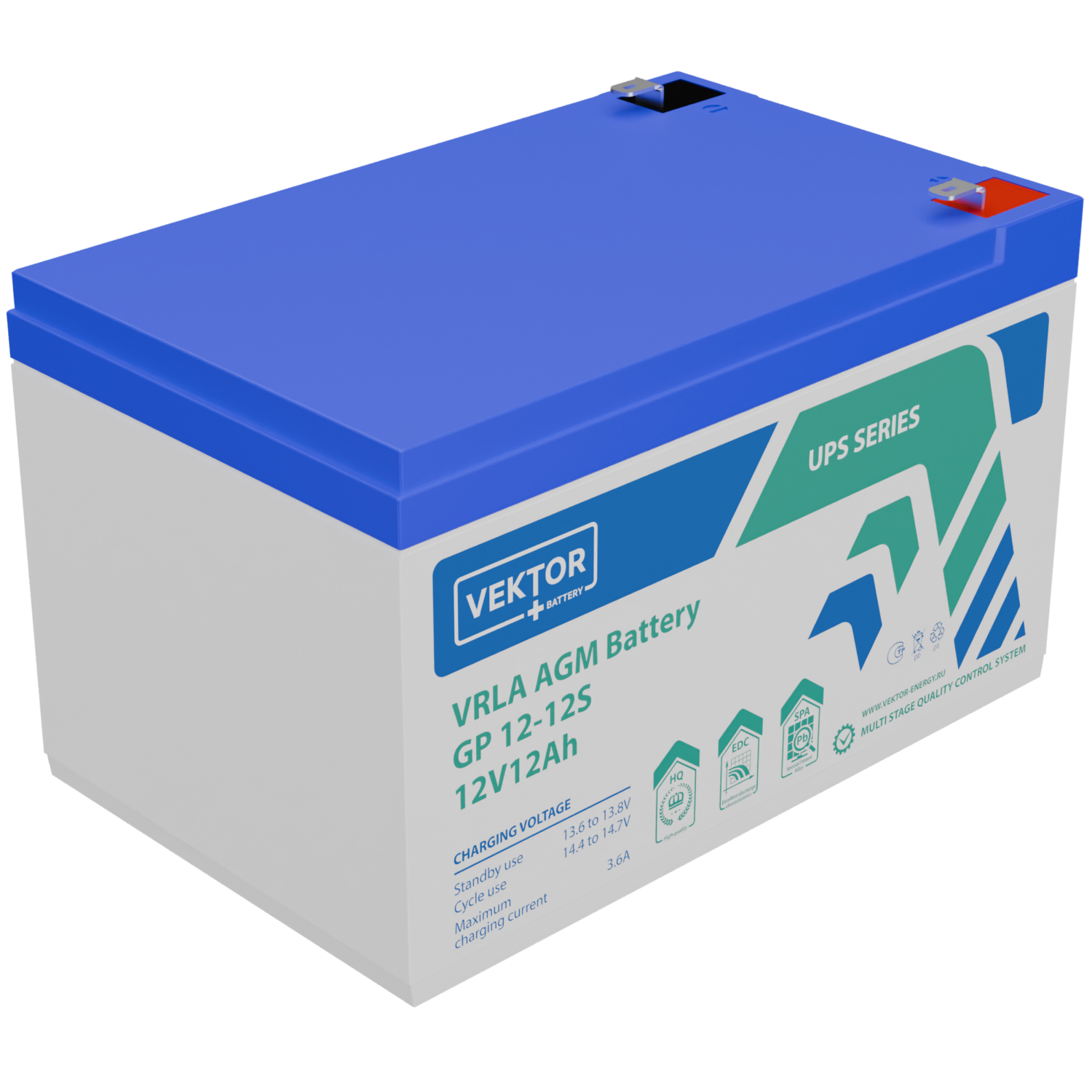 Аккумуляторная батарея для ИБП Vektor Energy GP 12-12s, 12V, 12Ah