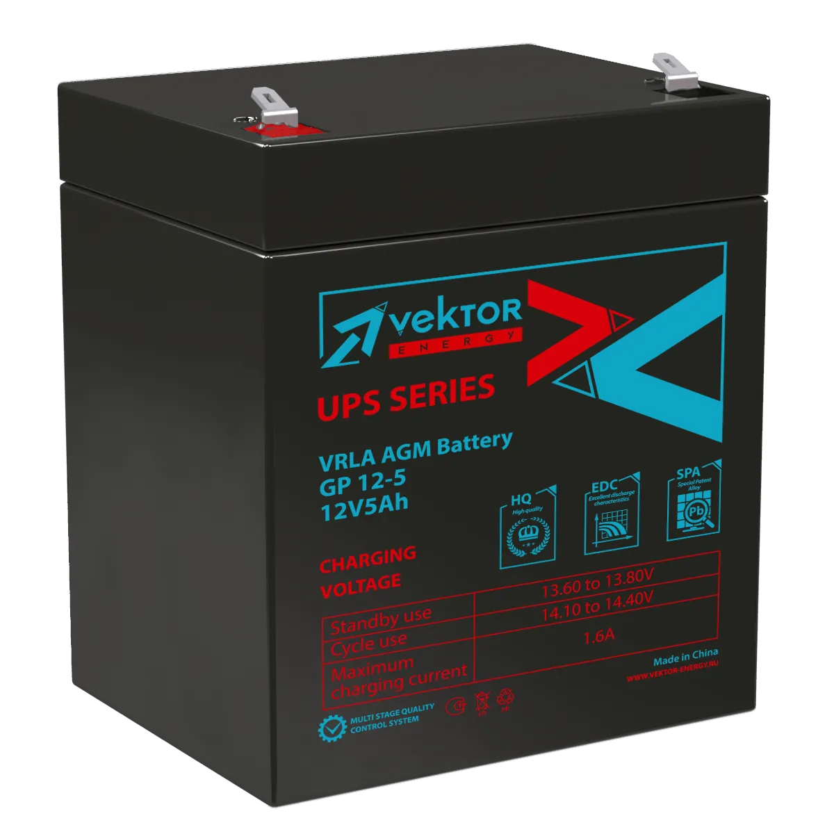 Аккумуляторная батарея для ИБП Vektor Energy GP 12-5, 12V, 5Ah
