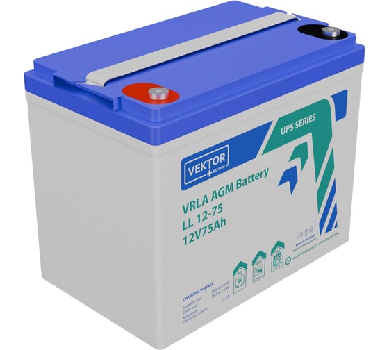 Аккумуляторная батарея для ИБП Vektor Energy LL 12-75, 12V, 75Ah