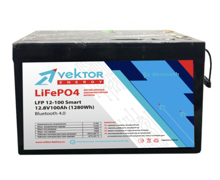 Аккумуляторная батарея для ИБП Vektor Energy LFP 12,8-100 Smart BMS 100A, 12V, 100Ah