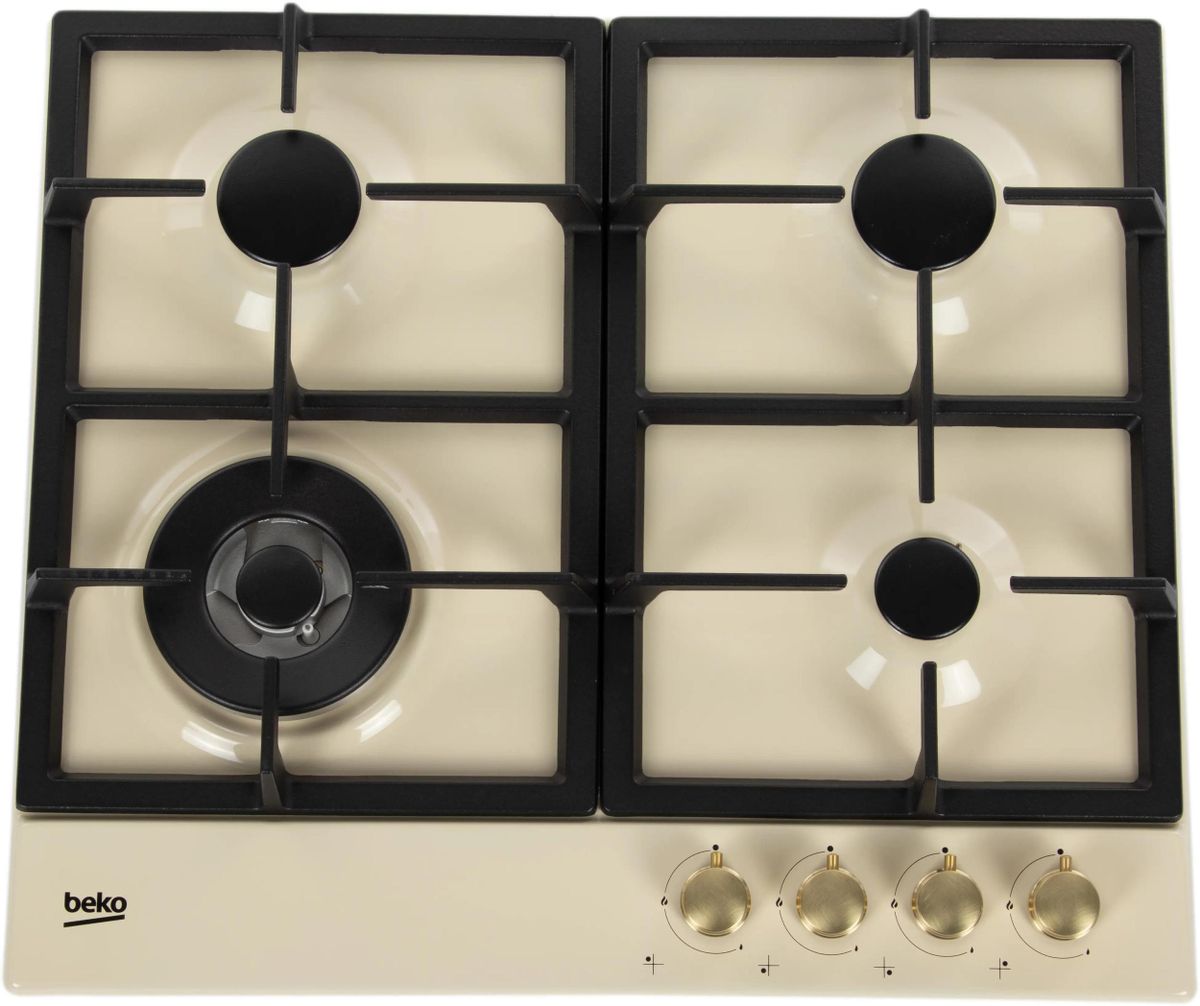 Газовая варочная панель Beko HIAW64225SCR 4 конфорки, кремовый