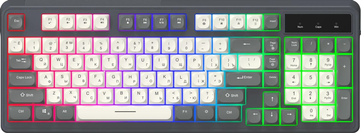 Клавиатура Oklick 731G, USB, серый/белый