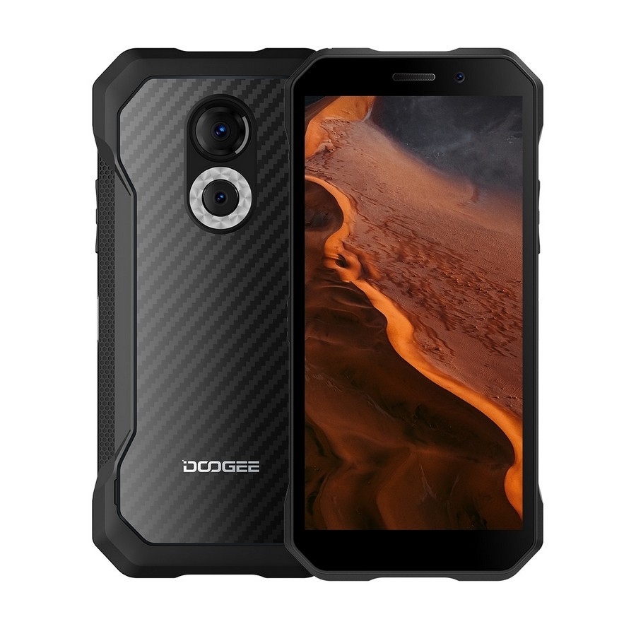 Смартфон DOOGEE S61, 6" 1440x720 IPS, MediaTek Helio G35, 6Gb RAM, 64Gb, 3G/4G, NFC, Wi-Fi, BT, 2xCam, 2-Sim, 5180 мА⋅ч, USB Type-C, Android 12, черный б/у, после ремонта (замена основной платы), потертости, следы эксплуатации, полный комплект