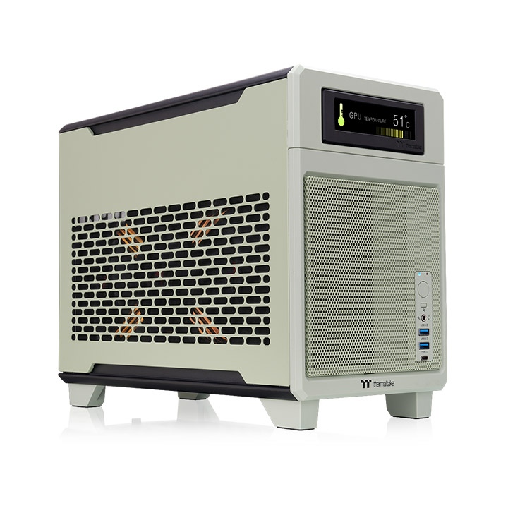 Корпус Thermaltake TR100, Mini-Tower, без БП, зеленый