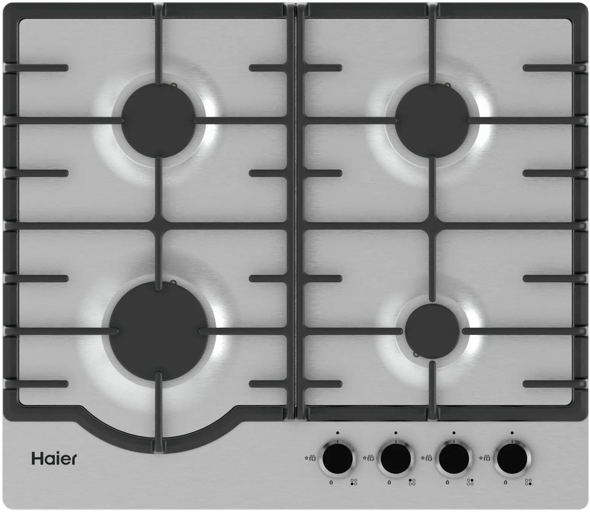 Газовая варочная панель HAIER HHX-M64RNX 4 конфорки, нержавеющая сталь
