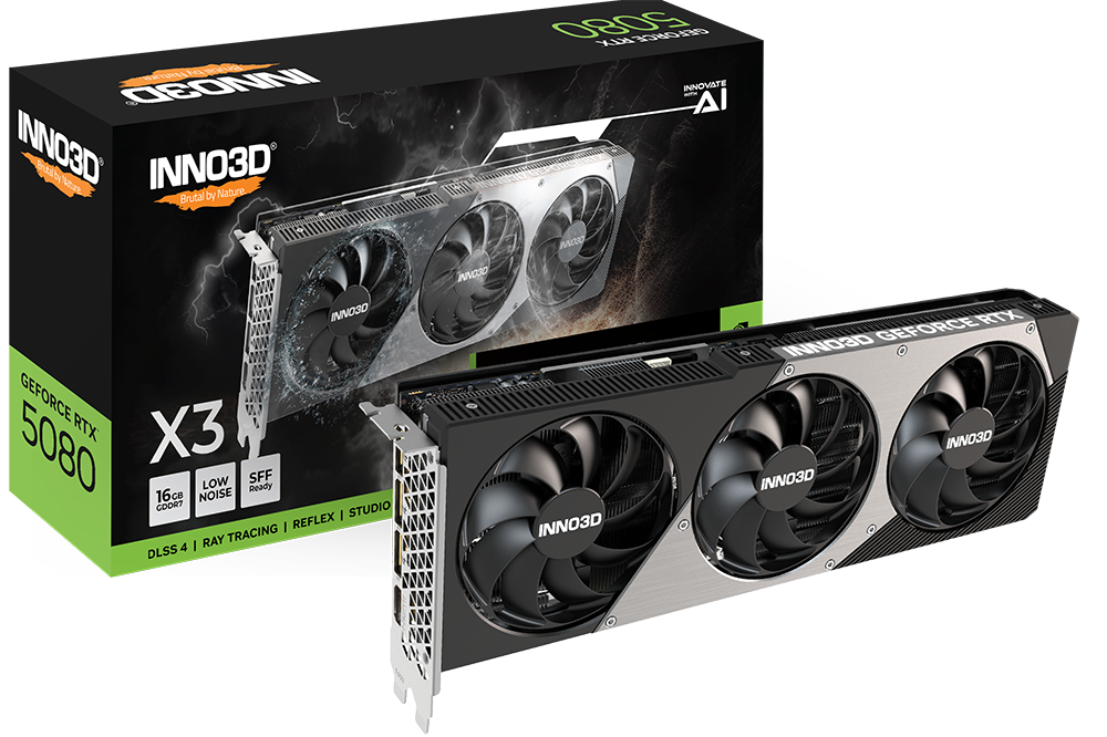 Видеокарта Inno3D NVIDIA GeForce RTX 5080 X3, 16Gb GDDR7