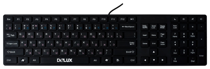 

Клавиатура Delux DLK-1000, USB, черный, DLK-1000 Black USB