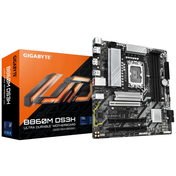 Материнская плата GIGABYTE B860M DS3H, LGA1851, Intel B860, mATX