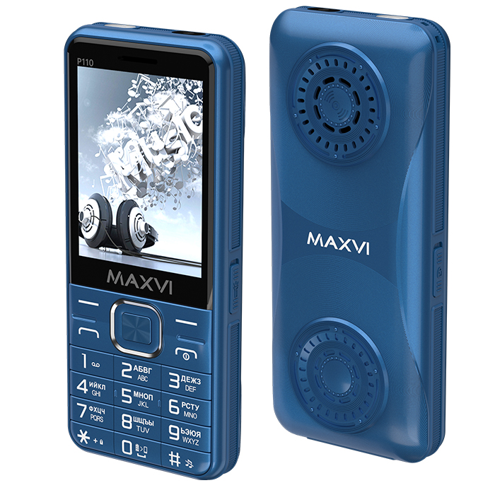 Мобильный телефон MAXVI P110, 2.8" 320x240 QVGA, Spreadtrum SC6533, 32Mb RAM, 64Mb, BT, 1xCam, 2-Sim, 4000 мА·ч, micro-USB, синий (P110 marengo) б/у, отказ от покупки, незначительные следы эксплуатации, полный комплект