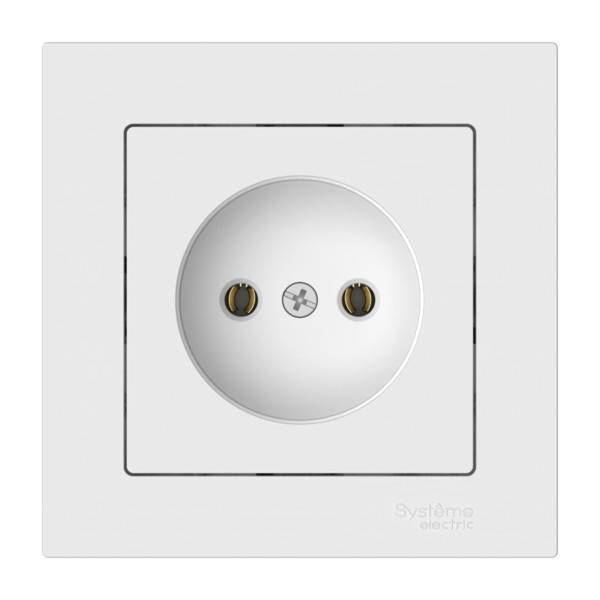 Розетка Systeme Electric (Schneider Electric) AtlasDesign, однопостовая, белый