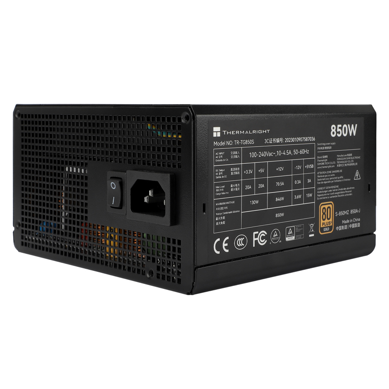 Блок питания 850 Вт, Thermalright TG-850S, 120 мм 80 Plus Gold