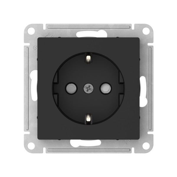 Розетка Systeme Electric (Schneider Electric) AtlasDesign, однопостовая, карбон