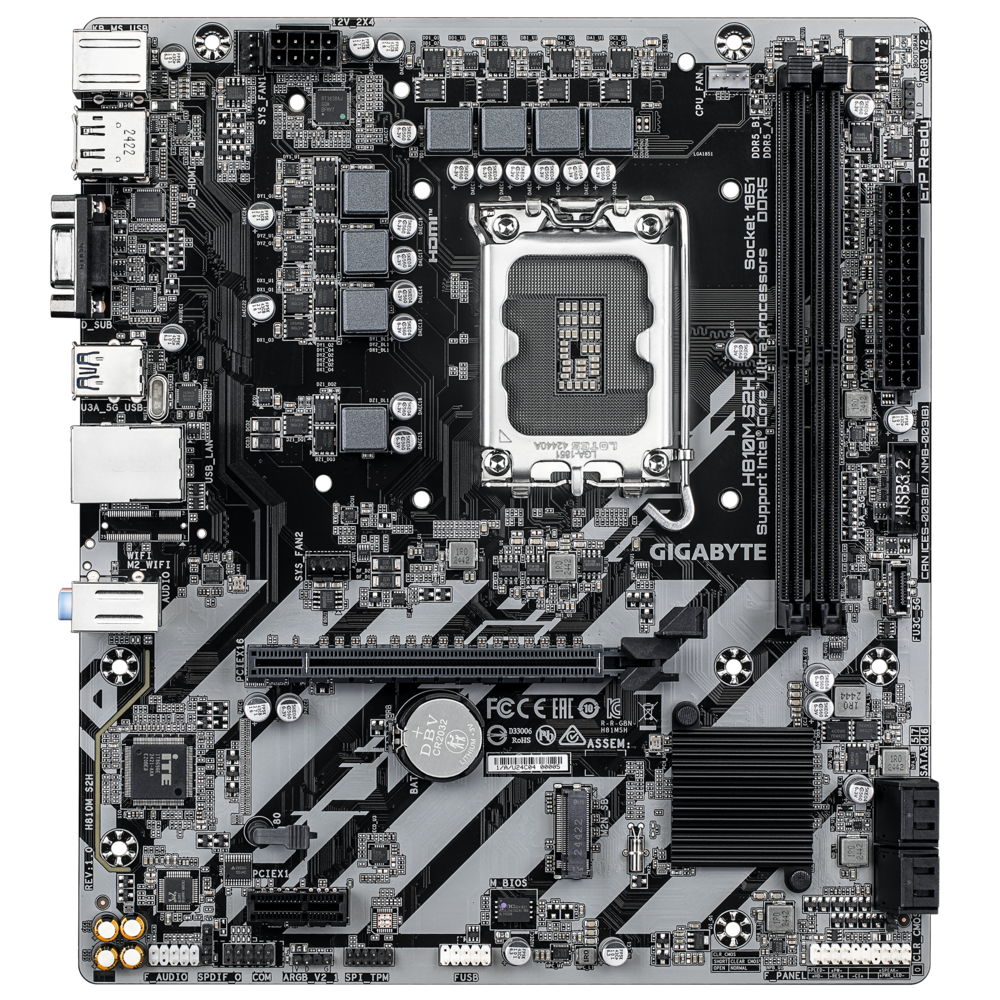 Материнская плата GIGABYTE H810 M S2H, LGA1851, Intel H810, mATX
