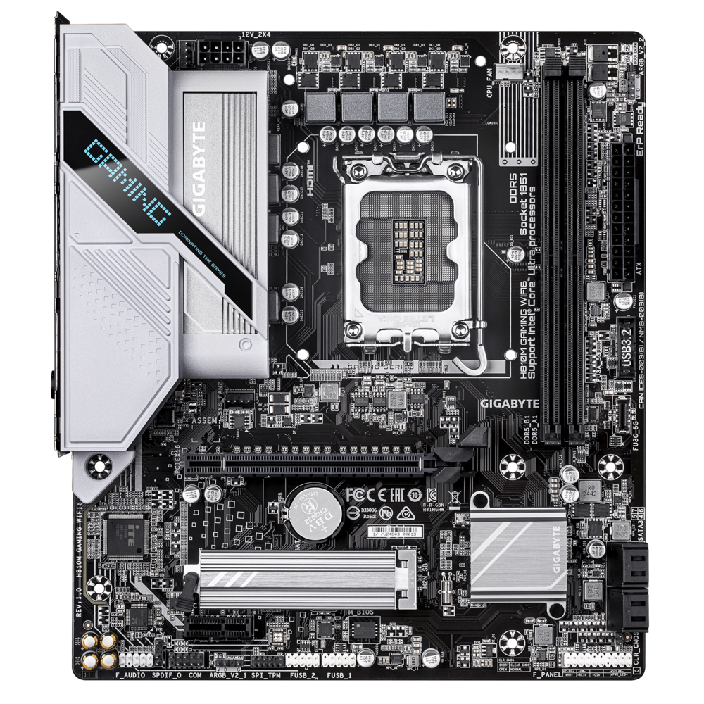 Материнская плата GIGABYTE H810M GAMING WIFI6, LGA1851, Intel H810, mATX