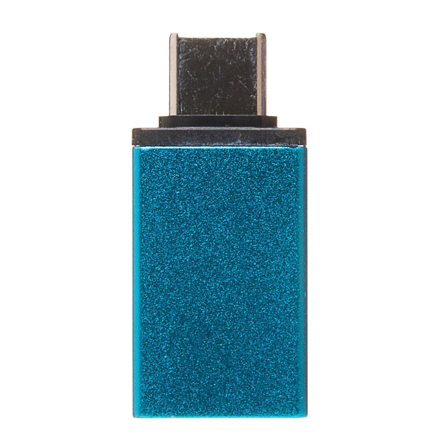 Переходник (адаптер) USB(Af)-USB Type-C(m), 4 см, синий (227685)