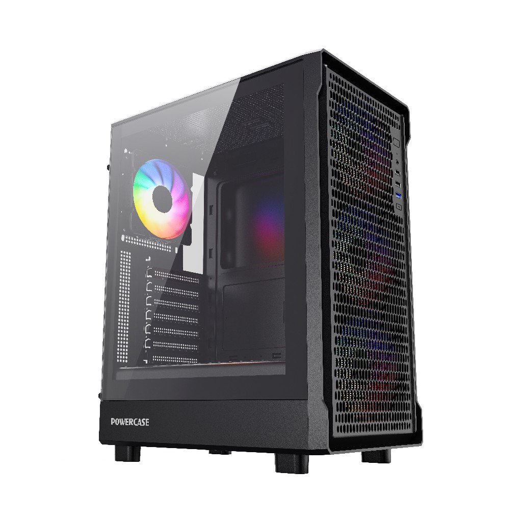 Корпус PowerCase Mistral PA5B, Midi-Tower, без БП, черный