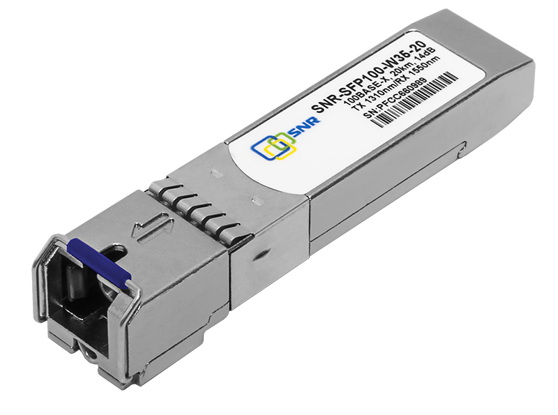 

Модуль SFP SNR SNR-SFP100-W35-20, 20 км, SC, Tx:1310 нм, 100 Мбит/с, SM, WDM, Серебристый, SNR-SFP100-W35-20