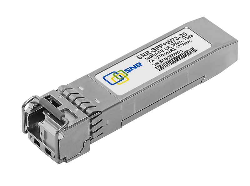 

Модуль SFP+ SNR, 20 км, LC, Tx:1270 нм, Rx:1330 нм, 10 Гбит/с, SM, одинарный, WDM, DDM (SNR-SFP+W73-20), Серебристый