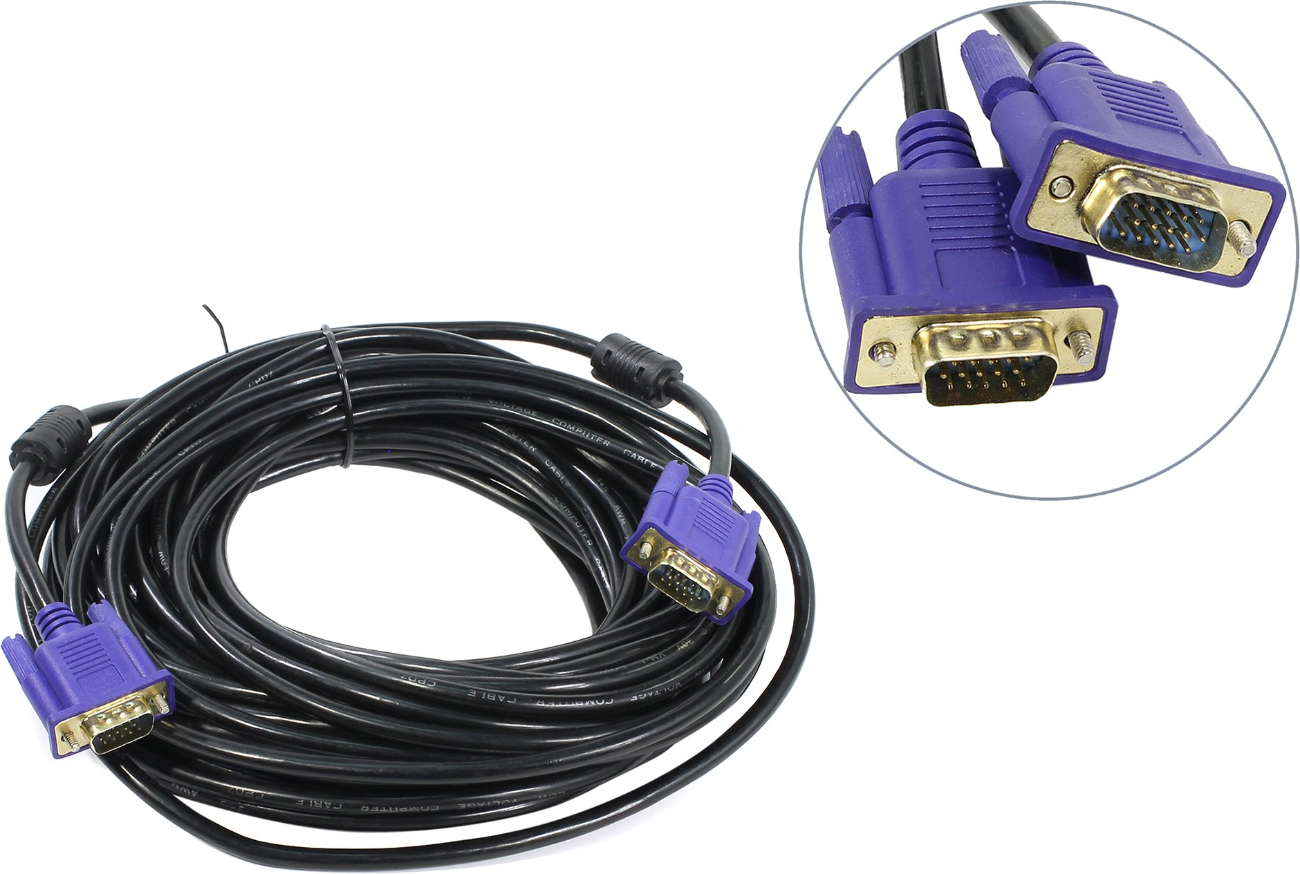 

Кабель VGA(15M)-VGA(15M), экранированный, ферритовый фильтр, 15 м, синий/черный Exegate EX-CC-PVGA-15M15M-15.0 (EX169517RUS)