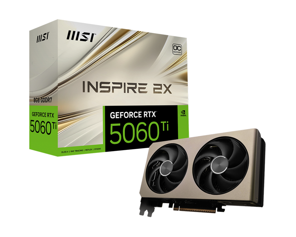 Видеокарта MSI NVIDIA GeForce RTX 5060Ti INSPIRE 2X OC, 8Gb GDDR7