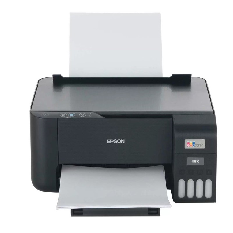 МФУ струйный Epson EcoTank L3210, A4, цветной, 10 стр/мин (A4 ч/б), 5 стр/мин (A4 цв.), 5760x1440dpi, СНПЧ, USB, черный (C11CJ68403/ C11CJ68405/ C11CJ68501/ C11CJ68506/ C11CJ68517) б/у, после ремонта (восстановление узла захвата отделения бумаги), без существенных следов эксплуатации, МФУ в коробке, руководство, диск с ПО, кабель 220