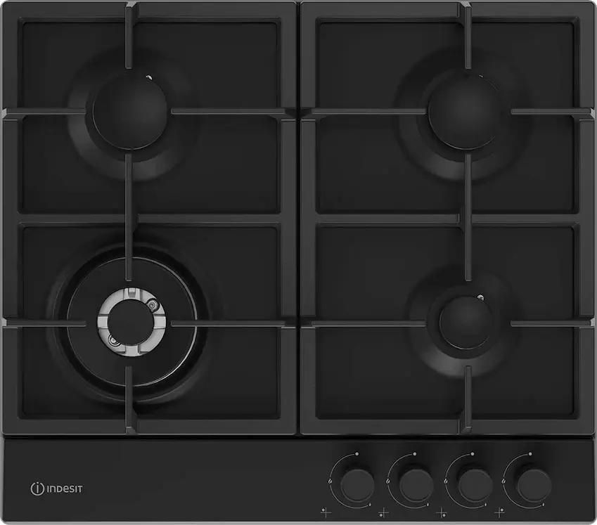 Газовая варочная панель INDESIT THPM 642 WS/BL/I, 4 конфорки, черный (869890400260)