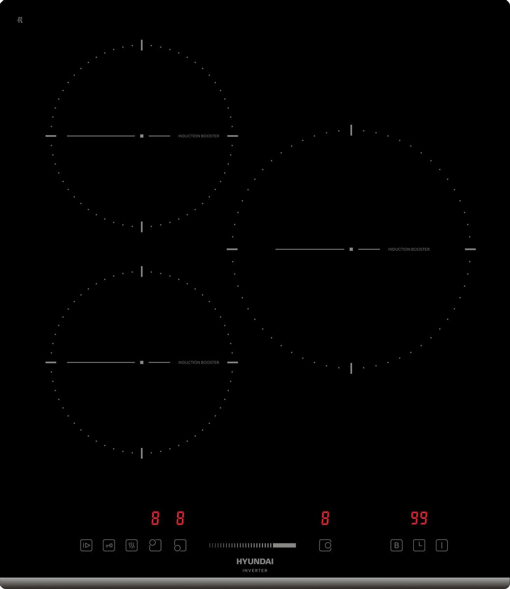 Индукционная варочная панель Hyundai HHI 4751 BG 3 конфорки, черный