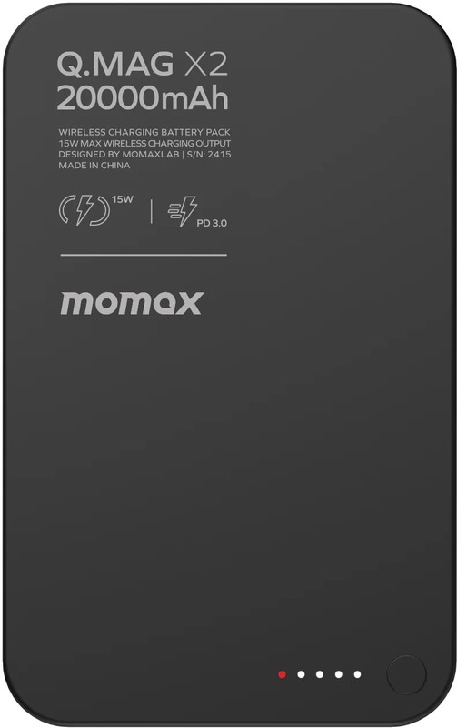 Портативный аккумулятор (Powerbank) Momax IP133 Q.Mag X2, 20000 мА·ч, черный