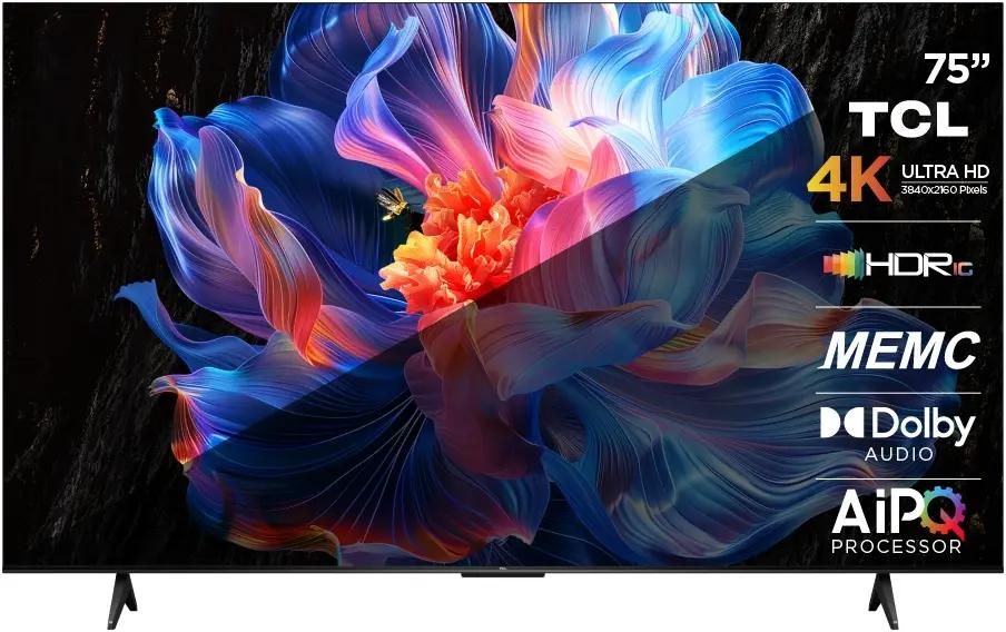 Телевизор 75" TCL 75P6K, 3840x2160, черный