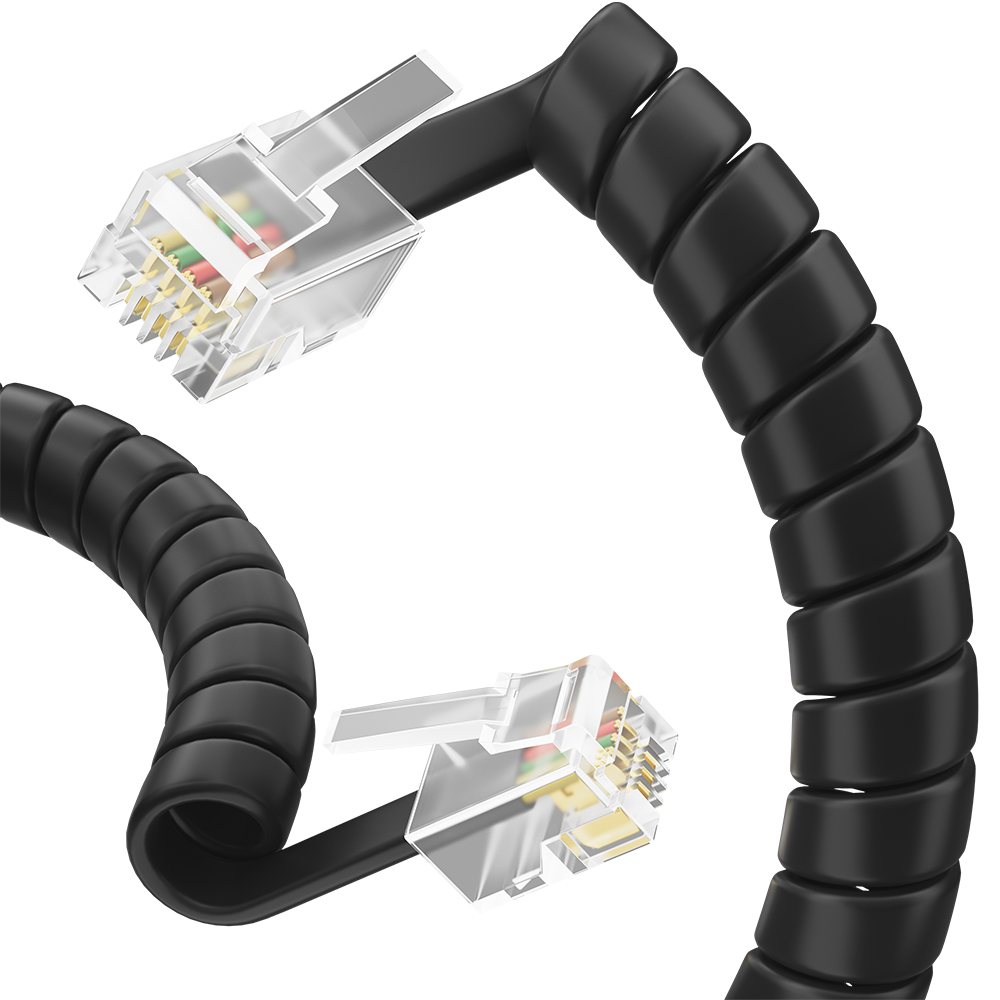 Кабель телефонный Greenconnect GCR-50963, RJ-9(4p4c)-RJ-9(4p4c), 1 м, черный
