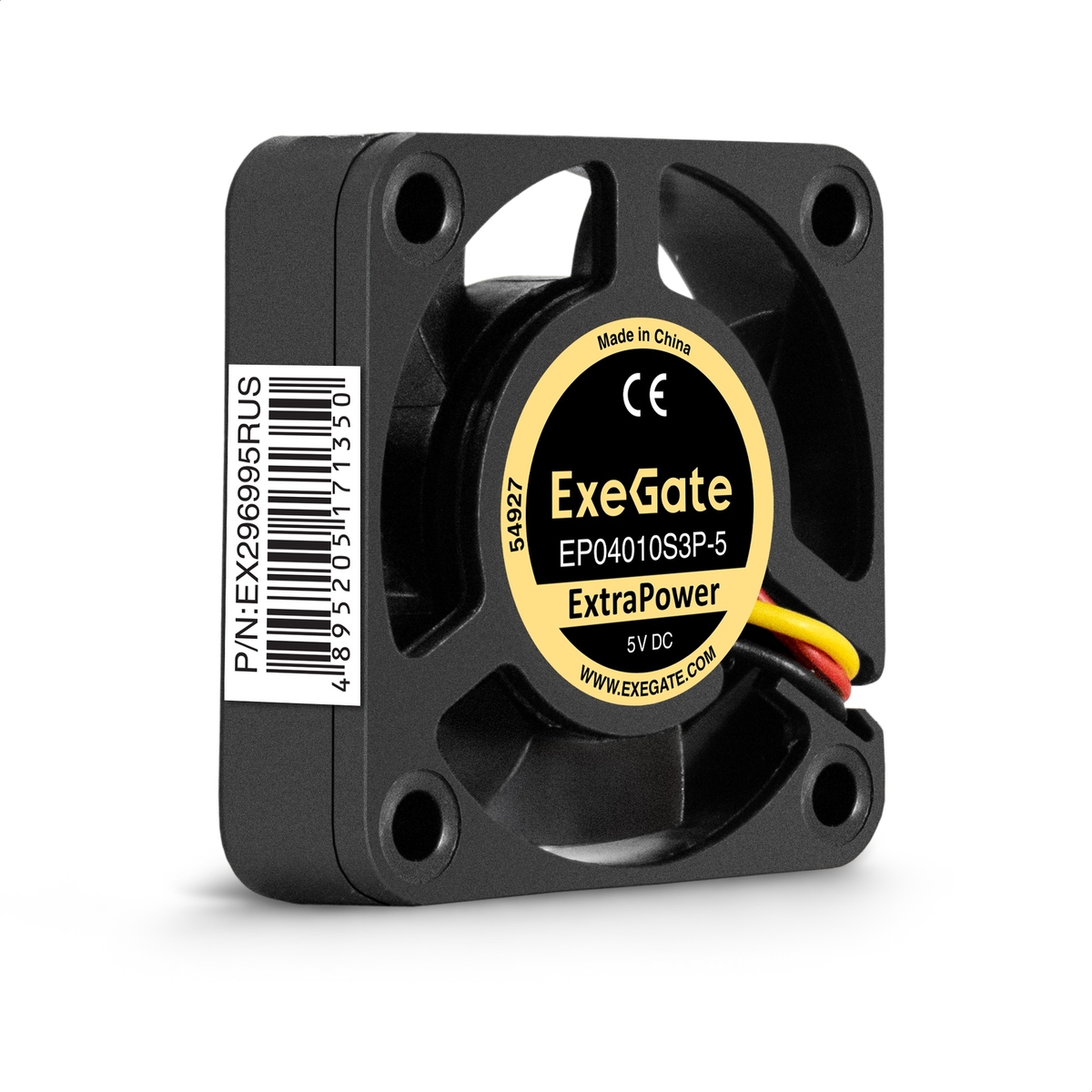 

Вентилятор ExeGate ExtraPower EP04010S3P-5, 40 мм, 7500rpm, 35 дБ, 3-pin, 1шт, черный (EX296995RUS), EP04010S3P-5