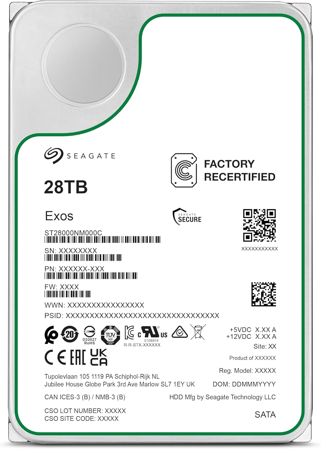 Жесткий диск (HDD) Seagate 28Tb, 3.5", 7.2K, SATA3 (ST28000NM000C)